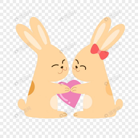 兔子情侣爱情动物图片