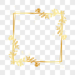 金色质感花卉边框抽象图片
