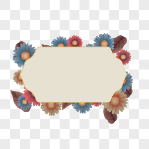 复古水彩花卉婚礼边框图片