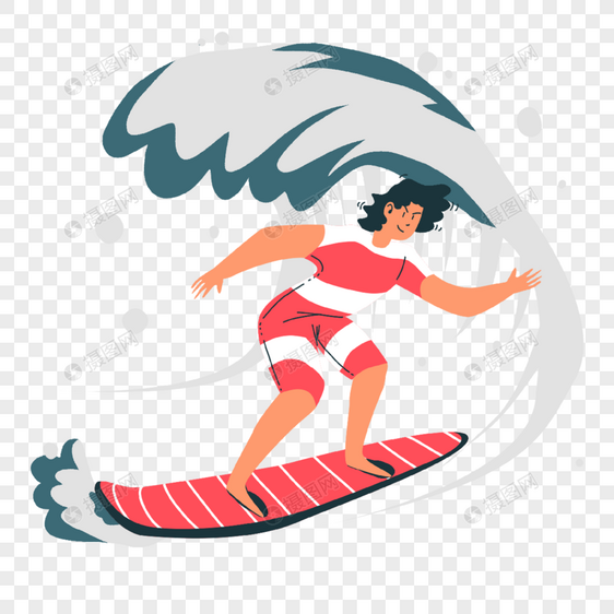 夏季冲浪运动男生图片