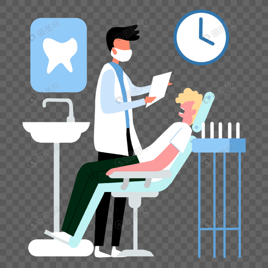 牙科医生检查患者情况图片