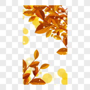 秋季光效树叶故事边框植物图片