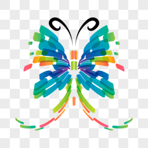 彩色抽象几何花蝴蝶图案图片