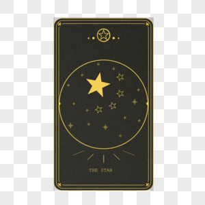 星星月亮图案手绘塔罗牌图片