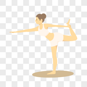抬腿伸手瑜伽人物动作图片