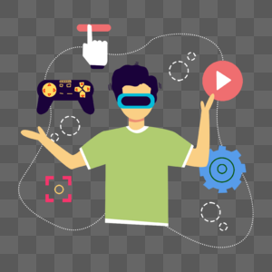 未来科技虚拟现实游戏齿轮图片
