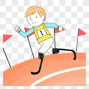 残疾奥运会卡通人物跑步图片