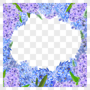 风信子水彩花卉边框图片