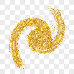 金色螺旋闪光光效抽象笔刷图片