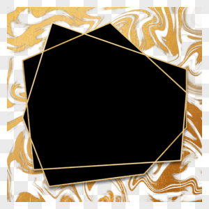 金色渐变流体多边形几何抽象边框图片