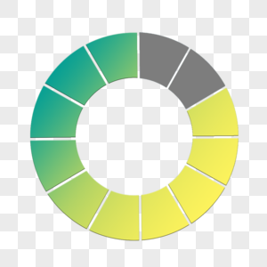 绿黄渐变圆形进度条页面等待图标标签高清图片