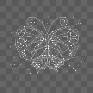 线条花蝴蝶光效动物图片