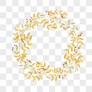 感恩节金色树枝植物边框图片