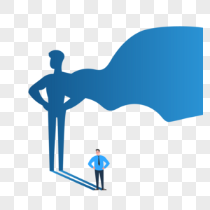 蓝色超人商人英雄影子高清图片