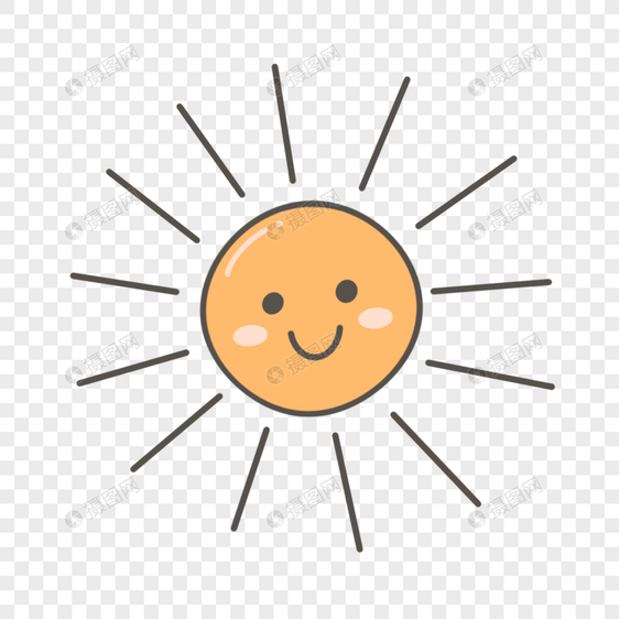 微笑看着你的可爱卡通太阳图片