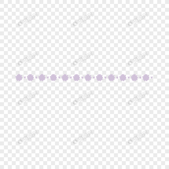 紫色对称小花复古分割线图片
