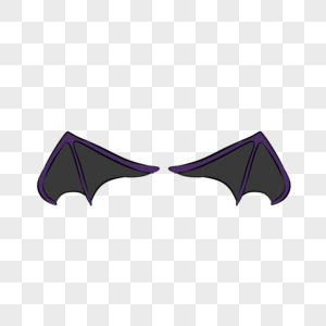 黑色蝙蝠卡通翅膀图片