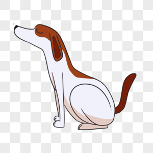 红棕色白色狗卡通可爱动物剪贴画图片