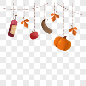 红酒树叶和南瓜感恩节边框图片