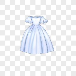 蓝色可爱连衣短裙图片