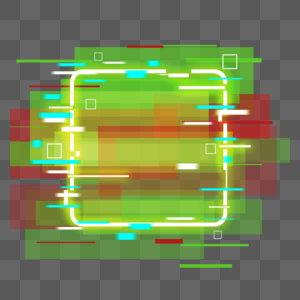 彩色水彩方框霓虹故障边框图片