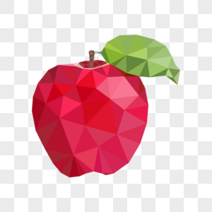 抽象低聚红苹果图片