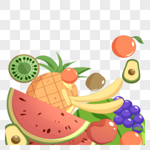 卡通水果西瓜菠萝苹果背景图片