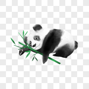 水彩慵懒熊猫图片