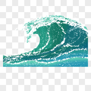 抽象水彩海浪蓝绿色图片