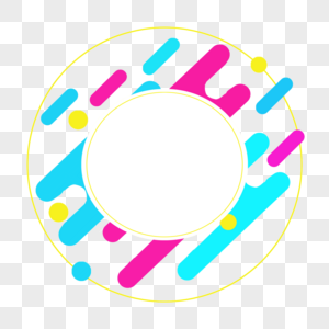 彩色圆角抽象几何边框图片