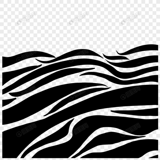 黑白粗线条画抽象艺术波纹背景图片