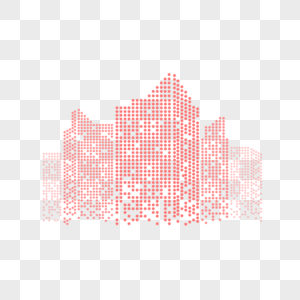 红色现代抽象风格色块组合城市建筑图片
