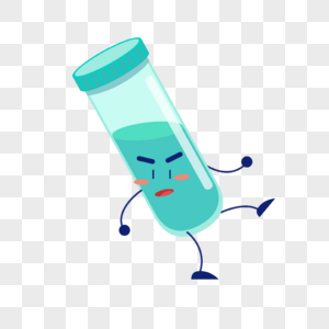 卡通可爱形象疫苗绿色药水容器瓶子图片