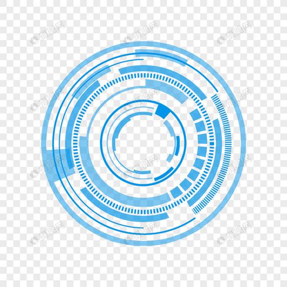 蓝色圆形未来科技边框图片