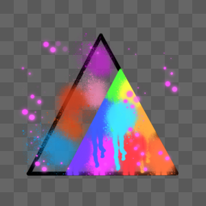 彩色抽象三角形边框图片