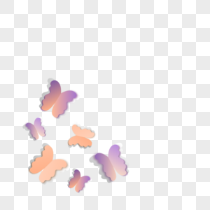 粉色蝴蝶剪纸风格边框图片