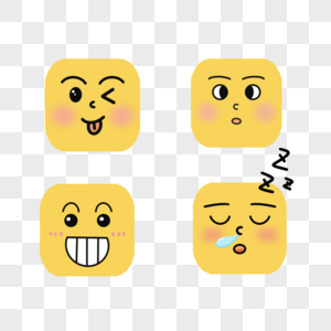 卡通方形emoji表情图案图片