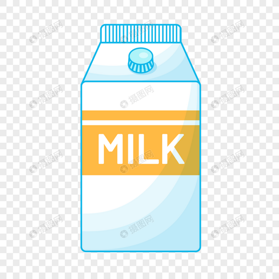 蓝白纸盒装的美味牛奶图片