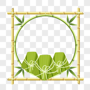 竹子方框端午节粽子边框图片