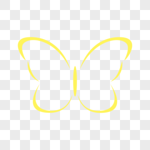 黄色彩色线稿蝴蝶图片