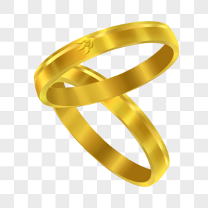 金色好看的婚礼爱情戒指图片