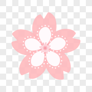 白色卡通圆点粉色樱花图片