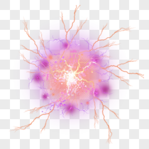 抽象闪电紫色光球剪贴画图片
