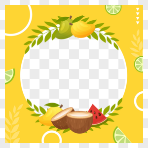 夏季热带facebook边框黄色椰子图片