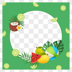 夏季热带facebook边框绿色柠檬图片