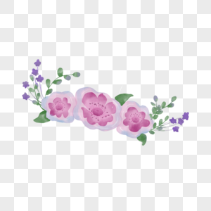 紫色水彩花卉花朵植物图片
