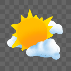 黄色太阳蓝色云朵剪贴画图片