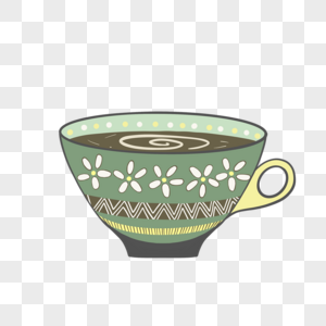 绿色纹理装饰咖啡杯图片