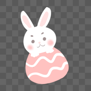 白色兔子粉色复活节彩蛋图片
