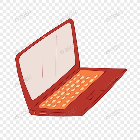 科学教育元素卡通红色笔记本电脑图片